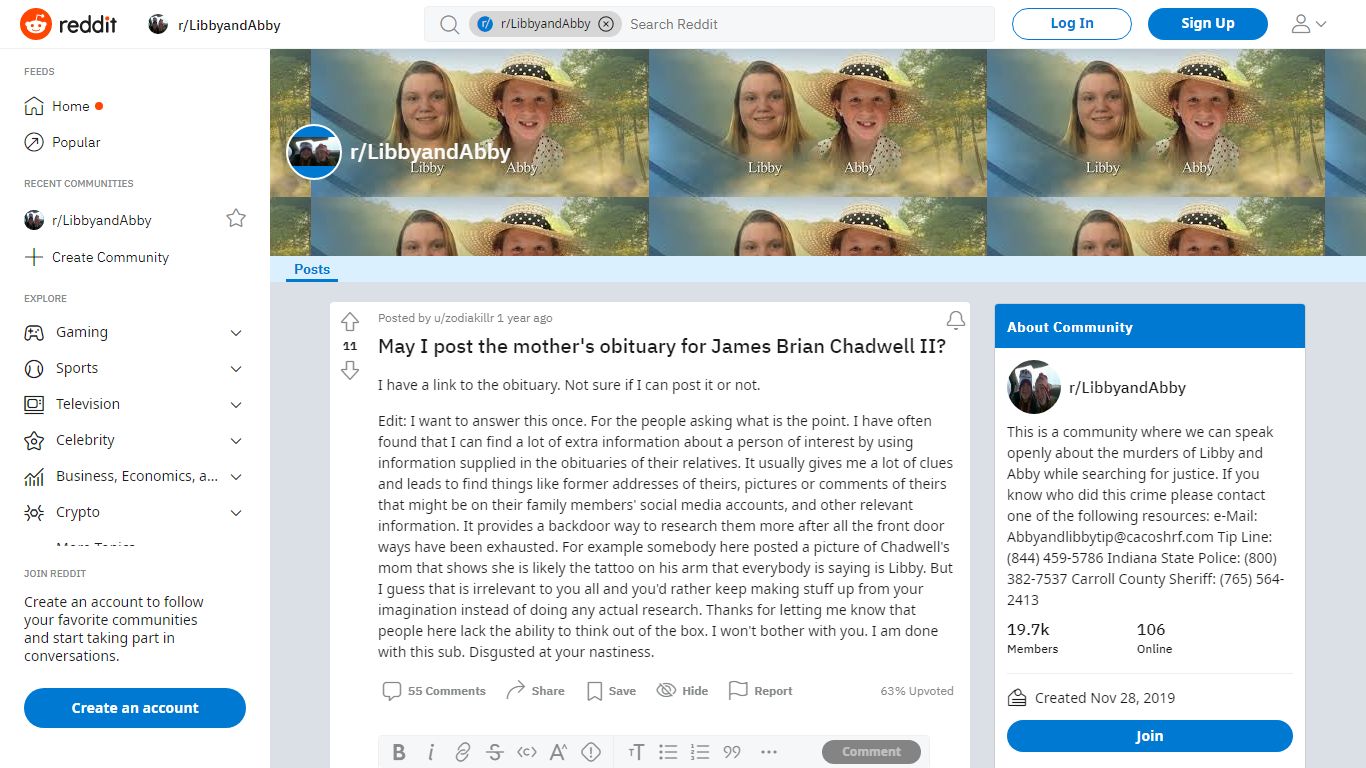 May I post the mother's obituary for James Brian Chadwell II?